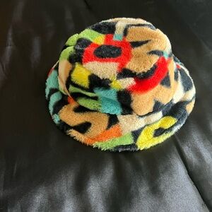 Colorful fur like hat